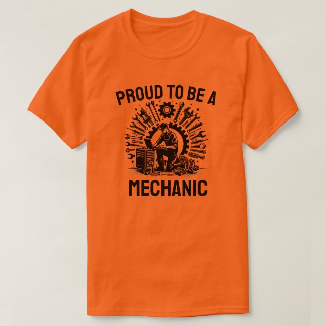 Camiseta Orgulhoso de ser mecânico (Frente do Design)