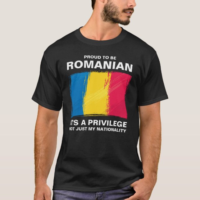 Camiseta Orgulhoso de ser romeno, é um privilégio (Frente)