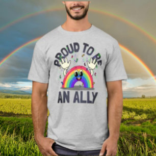 Camiseta Orgulhoso De Ser Um Ally Rainbow