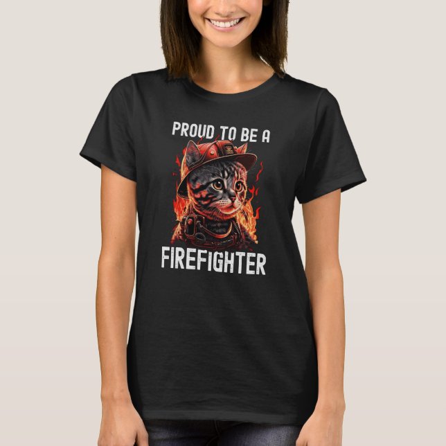 Camiseta Orgulhoso de ser um Gatinho de Bombeiros Gateiro (Frente)