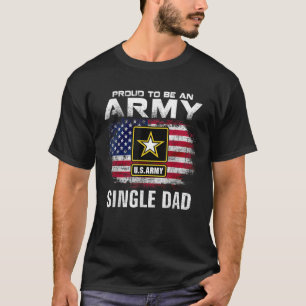 Camiseta Orgulhoso De Ser Um Pai Do Exército Com Bandeira A