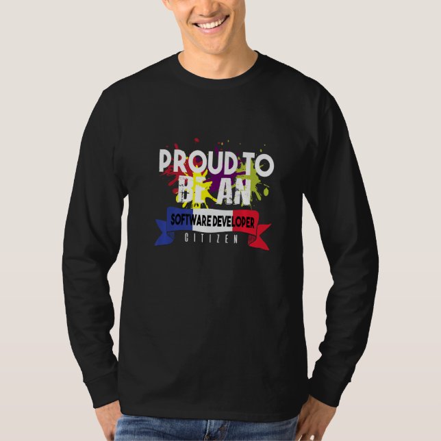 Camiseta Orgulhoso Desenvolvedor de Software Cidadão Profis (Frente)