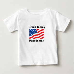 Camiseta "Orgulhoso dizer, feito em EUA" Children'sTees