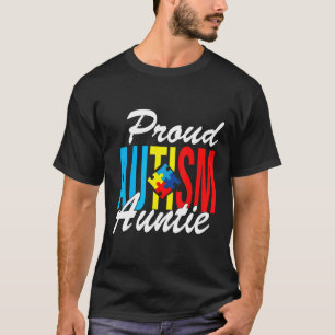 Camiseta Orgulhoso do Autismo Tia de Apoio à Conscientizaçã