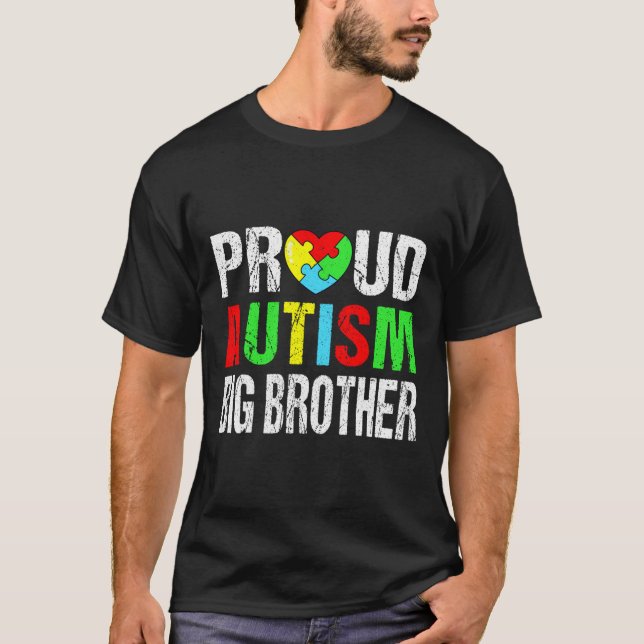 Camiseta Orgulhoso e afetivo Autismo Grande Irmão Família d (Frente)