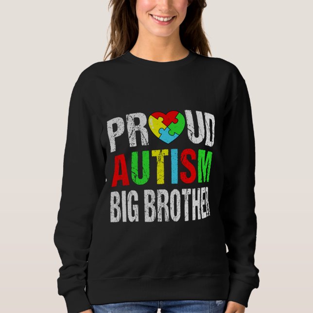 Camiseta Orgulhoso e afetivo Autismo Grande Irmão Família d (Frente)