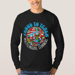CAMISETA ORGULHOSO EM ENSINAR MULTILÍNGUAS AOS APRENDIZADOR