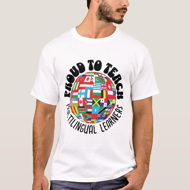 CAMISETA ORGULHOSO EM ENSINAR MULTILÍNGUAS AOS APRENDIZADOR (Frente)
