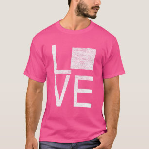 Camiseta Orgulhoso Estado Fã Americano Wyoming Mapa do Amor