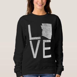 Camiseta Orgulhoso Estado Fã dos EUA Mapa de Amor Arizona