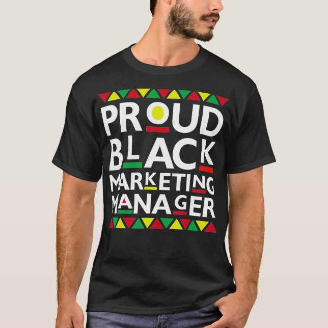 Camiseta Orgulhoso gerente de Marketing negro africano (Frente)