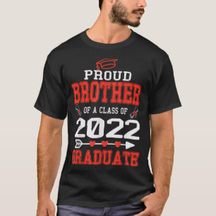 Camiseta Orgulhoso Irmão de um Graduado da Turma de 2022 Ve