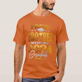 Camiseta Orgulhoso Irmão de um Graduado da Turma de 2024 fr