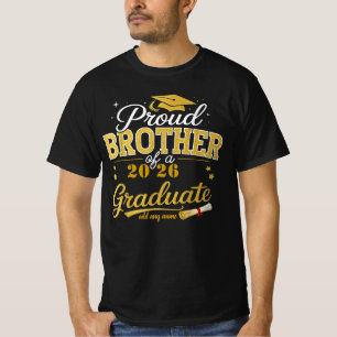 Camiseta Orgulhoso Irmão de um Graduado da Turma de 2026 Se