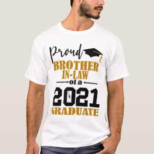 Camiseta Orgulhoso Irmão em Direito de um Formando de 2021