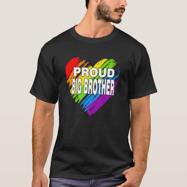 Camiseta Orgulhoso Irmão Grande Lgbt Orgulho gay do Arco-Ír (Frente)