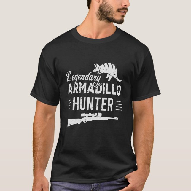 Camiseta Orgulhoso legendário Armadillo Hunter Hifts Gif (Frente)
