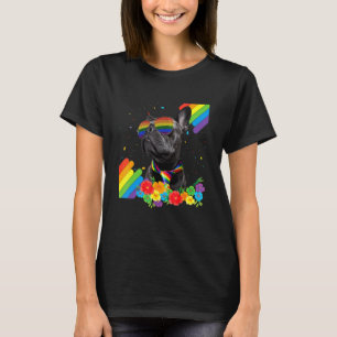 Camiseta Orgulhoso Lgbt Gay French Bulldog Bandeira Arco-ír