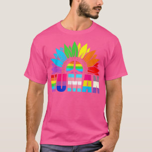 Camiseta Orgulhoso Lgbtq Homem Girassol Arco-Íris Lgbt Band
