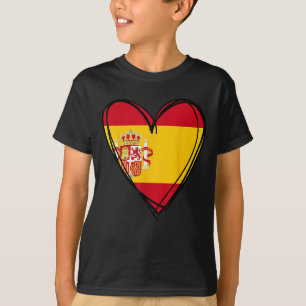 Camiseta Orgulhoso Menino Menina Tia Pai Mãe Espanha Bandei