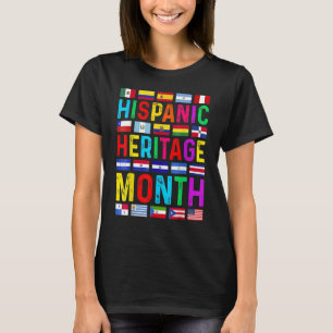 Camiseta Orgulhoso Mês da Herança Hispânica Todos os Países