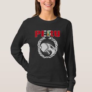 Camiseta Orgulhoso Mesa de Tênis do Peru Apoiador de Ping