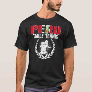 Camiseta Orgulhoso Mesa de Tênis do Peru Apoiador de Ping