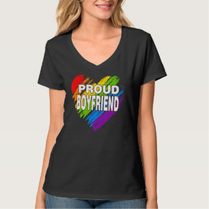 Camiseta Orgulhoso Namorado Lgbt Orgulho gay do Arco-Íris