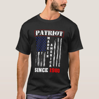 Camiseta Orgulhoso Nascer Americano Patriot Em 1980