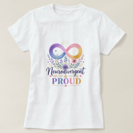 Camiseta Orgulhoso Neurodivergente Arco-íris Infinito