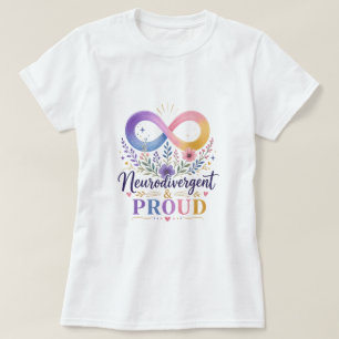 Camiseta Orgulhoso Neurodivergente Arco-íris Infinito