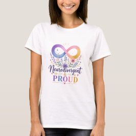 Camiseta Orgulhoso Neurodivergente Arco-íris Infinito