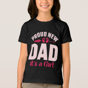 Camiseta Orgulhoso novo pai é uma menina dia dos pais camis