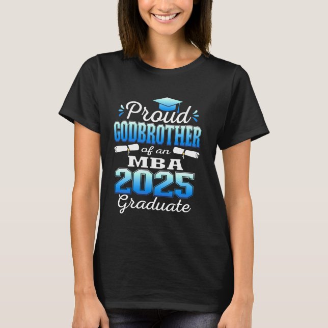 Camiseta Orgulhoso Padrasto de Formando da Turma de MBA de  (Frente)