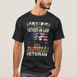 Camiseta Orgulhoso Padre-Em-Lei De Uma Bandeira Veterana Vi