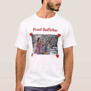 Camiseta Orgulhoso Padrinho Adora Coração Personalizar Fo