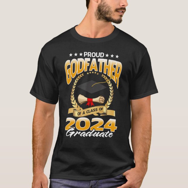 Camiseta Orgulhoso padrinho De Uma Classe De Gradua De Form (Frente)