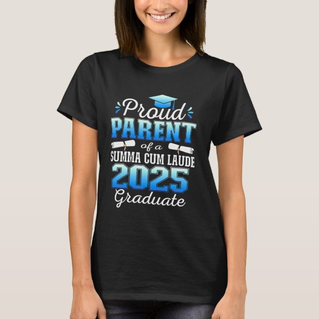 Camiseta Orgulhoso Pai 2025 Summa Cum Laude Classe 2025 Gra (Frente)