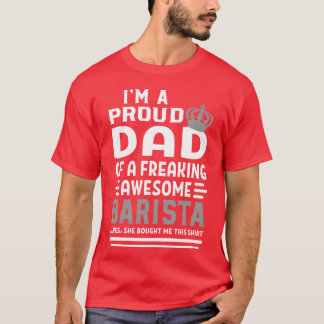 Camiseta Orgulhoso Pai Barista Incrível amigo