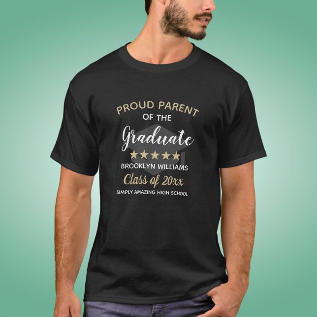 Camiseta Orgulhoso Pai Da Classe De Texto Do Formando Nome  (Criador carregado)