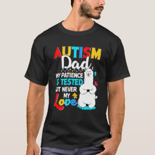 Camiseta Orgulhoso Pai de Autista Llama Puzzle Conscientiza
