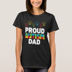 Camiseta Orgulhoso Pai de Autista Puzzle Lâmpada Conscienti
