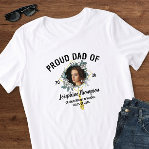 Camiseta Orgulhoso Pai de Graduado de 2026 em Foto Floral E