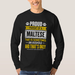 Camiseta Orgulhoso Pai De Um Cachorro Maltês Proprietário D