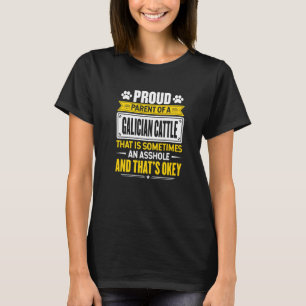 Camiseta Orgulhoso Pai De Um Cão Galego Proprietário Mãe Da