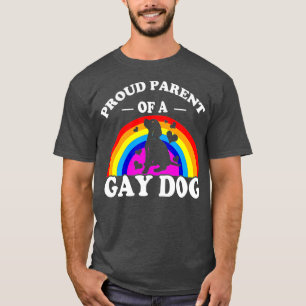 Camiseta Orgulhoso Pai De Um Gay De Cão Engraçado Suporte L