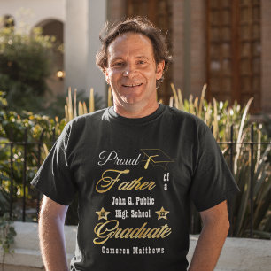 Camiseta Orgulhoso Pai do Formando Graduação escolar