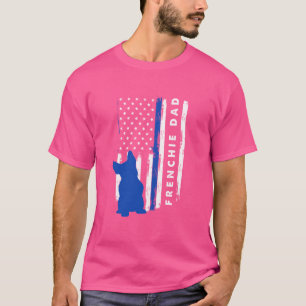Camiseta Orgulhoso Pai Francês Bulldog Bandeira Americana 4