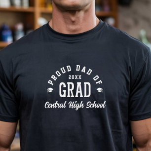 Camiseta Orgulhoso Pai Graduado Varsity Tipografia Graduaçã
