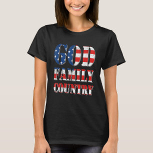 Camiseta Orgulhoso País da Família Flag God dos Estados Uni